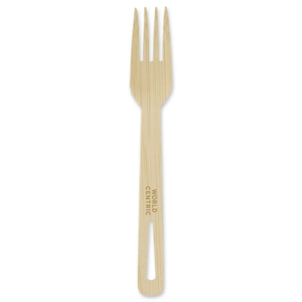 World Centric FO-BB-67 6.7 in. Bamboo Cutlery Fork - Natural (2000/Carton)