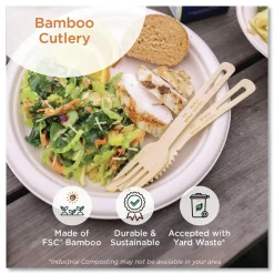 World Centric FO-BB-67 6.7 in. Bamboo Cutlery Fork - Natural (2000/Carton)