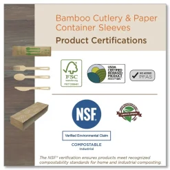 World Centric FO-BB-67 6.7 in. Bamboo Cutlery Fork - Natural (2000/Carton)