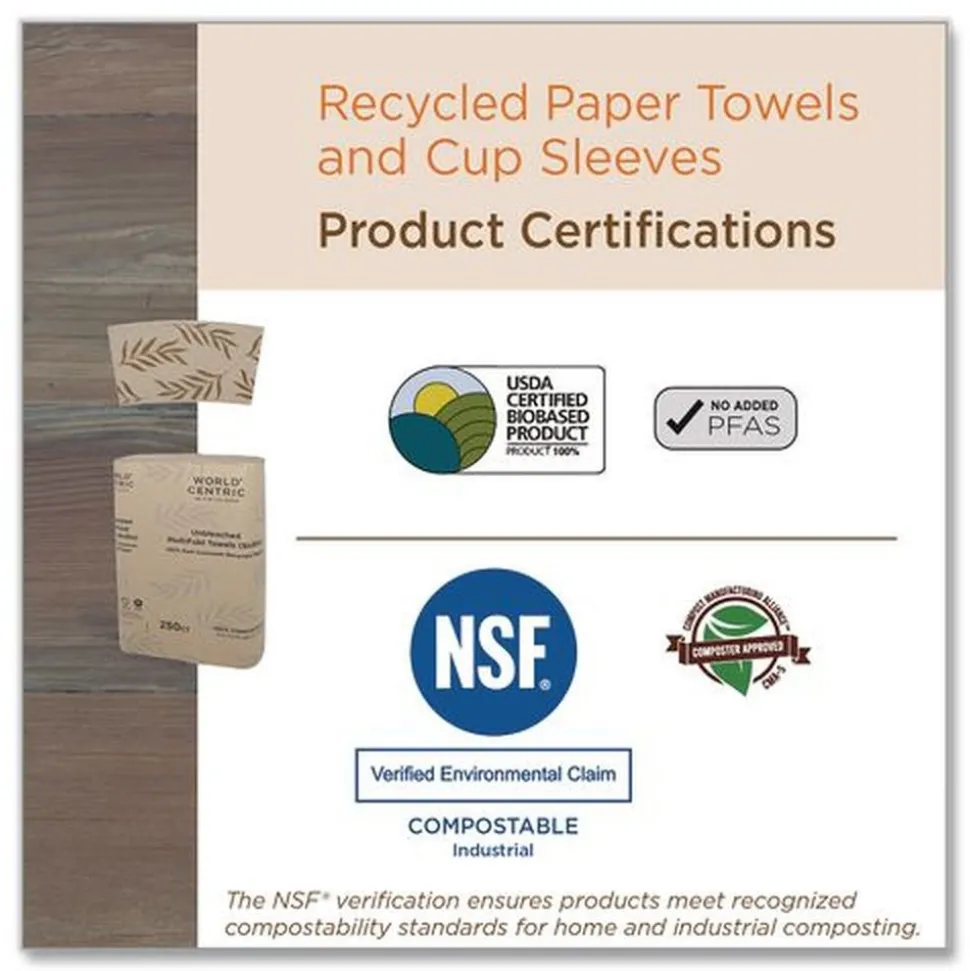 World Centric Hot Cup Sleeves Fits 8 oz. Cups - Natural (1000/Carton)