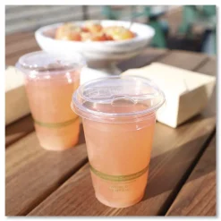 World Centric Plastic PLA Clear Cold Cup Lids Fits 9 oz to 24 oz Cold Cups - Clear (1000/Carton)