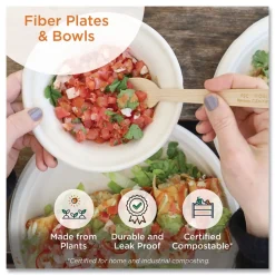 World Centric PL-SC-U10-LFP 10.1 in. Diameter Paper Fiber Plates - Natural (800/Carton)