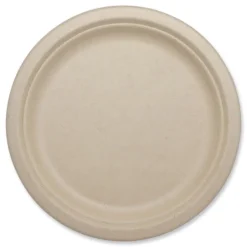 World Centric PL-SC-U9-LFP 9.1 in. Diameter Paper Fiber Plates - Natural (1000/Carton)