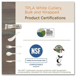World Centric RK-PS-I TPLA Compostable Plastic Cutlery Spork - White (750/Carton)