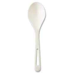 World Centric SO-PS-B TPLA Compostable Cutlery Soup Spoon - White (1000/Carton)
