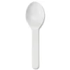 World Centric SP-CS-3 3 in. PLA Compostable Cutlery Tasting Spoon - White (3000/Carton)