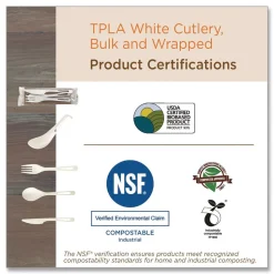 World Centric SP-CS-3 3 in. PLA Compostable Cutlery Tasting Spoon - White (3000/Carton)
