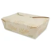 World Centric TO-NT-3 6.25 in. x 8.7 in. x 2.5 in. 65 oz. Sugarcane No Tree Folded Takeout Containers - Natural (200/Carton)