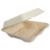 World Centric TO-SC-U85-3-LFP 7 in. x 8.3 in. x 3.2 in. Paper Fiber Hinged Containers - Natural (300/Carton)
