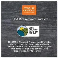 World Centric TRLCS10 7.8 in. x 10.2 in. x 0.5 in. Plastic Lids for TRSC60 Fiber Containers - Clear (400/Carton)