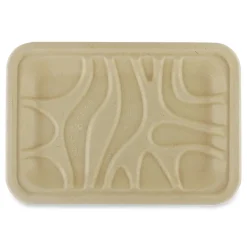 World Centric TR-SC-2S-LFS 5.7 in. x 8.2 in. x 0.6 in. Paper Fiber Trays - Natural (500/Carton)