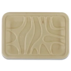 World Centric TRSC2SLLF 8.2 in. x 5.7 in. x 0.7 in. PLA Lined PFAS-Free Paper Fiber Trays - Natural (500/Carton)