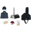 WPPO 7-Piece 20 in. x 27 in. x 32 in. Le Peppe Portable Wood Fired Pizza Oven Kit - Black