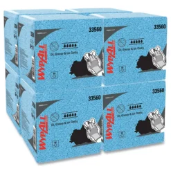 WypAll 12.5 in. x 12 in. 1/4 Fold Grease and Ink Cloths Power Clean Oil - Blue (66/Box, 8 Boxes/Carton)