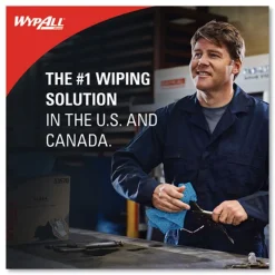 WypAll 12.5 in. x 12 in. 1/4 Fold Grease and Ink Cloths Power Clean Oil - Blue (66/Box, 8 Boxes/Carton)