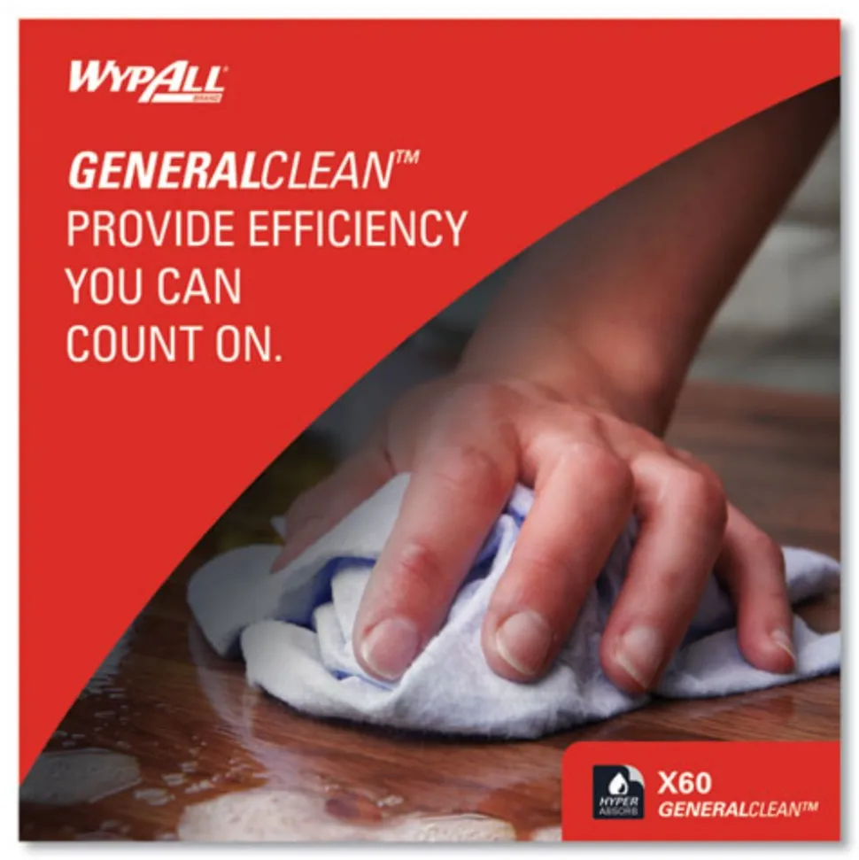 WypAll 12.2 in. x 12.4 in. General Clean Jumbo Roll X60 Cloths - White (1/Carton)