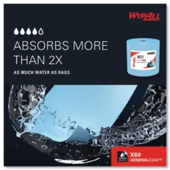 WypAll 12.2 in. x 13.4 in. General Clean Jumbo Roll X60 Cloths - Blue (1100/Roll)