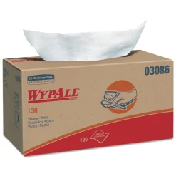 WypAll 10 in. x 9.8 in. POP-UP Box L30 Towels - White (1200/Carton)