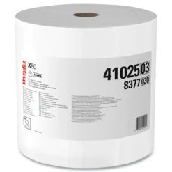 WypAll 12.4 in. x 12.2 in. Power Clean Jumbo Roll X80 Heavy Duty Cloths - White (475/Roll)