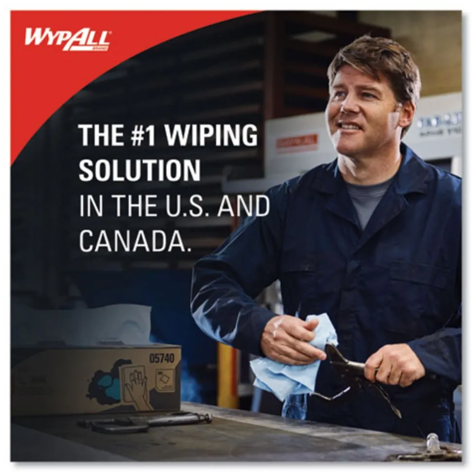 WypAll 12.4 in. x 12.2 in. Power Clean Jumbo Roll X80 Heavy Duty Cloths - White (475/Roll)