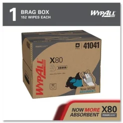 WypAll 11.1 in. x 16.8 in. Power Clean X80 Heavy Duty Cloths - Blue (160/Carton)