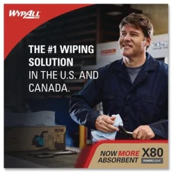 WypAll 11.1 in. x 16.8 in. Power Clean X80 Heavy Duty Cloths - Blue (160/Carton)