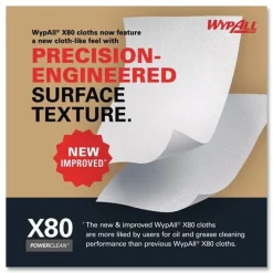 WypAll 11.1 in. x 16.8 in. Power Clean X80 Heavy Duty Cloths - Blue (160/Carton)