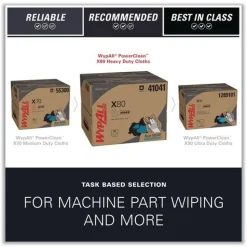 WypAll 11.1 in. x 16.8 in. Power Clean X80 Heavy Duty Cloths - Blue (160/Carton)