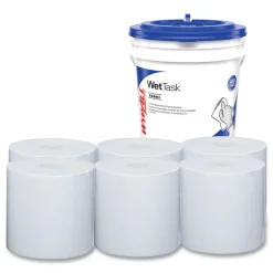 WypAll 12 in. x 6 in. Power Clean Wipers for WetTask Customizable Wet Wiping System with 1 Bucket - Unscented (300/Carton)