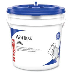 WypAll 12 in. x 6 in. Power Clean Wipers for WetTask Customizable Wet Wiping System with 1 Bucket - Unscented (300/Carton)