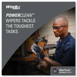 WypAll 12 in. x 6 in. Power Clean Wipers for WetTask Customizable Wet Wiping System with 1 Bucket - Unscented (300/Carton)