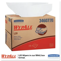 WypAll 176/Box L20 Brag Box Wipers - White