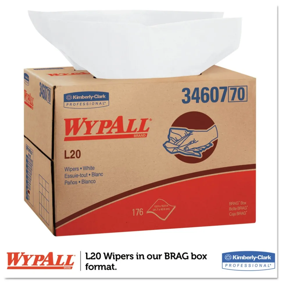 WypAll 176/Box L20 Brag Box Wipers - White