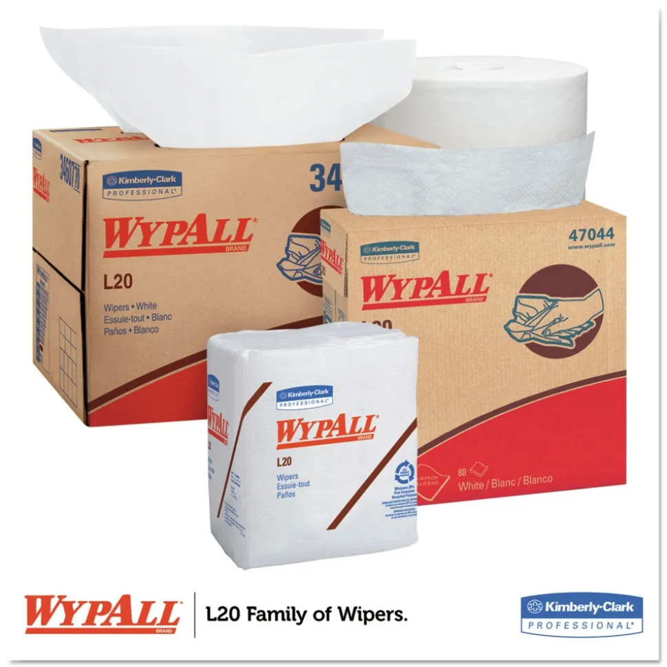 WypAll 176/Box L20 Brag Box Wipers - White