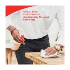 WypAll General Clean X60 POP-UP Box 8.34 in. x 16.8 in. Cloths - White (1260/Carton)