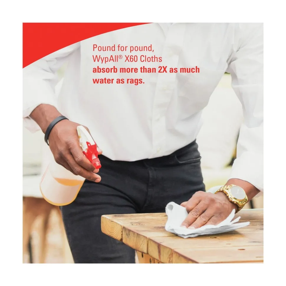 WypAll General Clean X60 POP-UP Box 8.34 in. x 16.8 in. Cloths - White (1260/Carton)