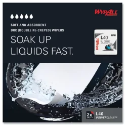 WypAll L40 1/4 Fold 12.5 in. x 12 in. Towels - White (56/Box, 18 Packs/Carton)