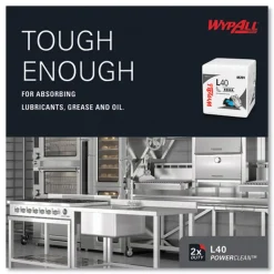 WypAll L40 1/4 Fold 12.5 in. x 12 in. Towels - White (56/Box, 18 Packs/Carton)