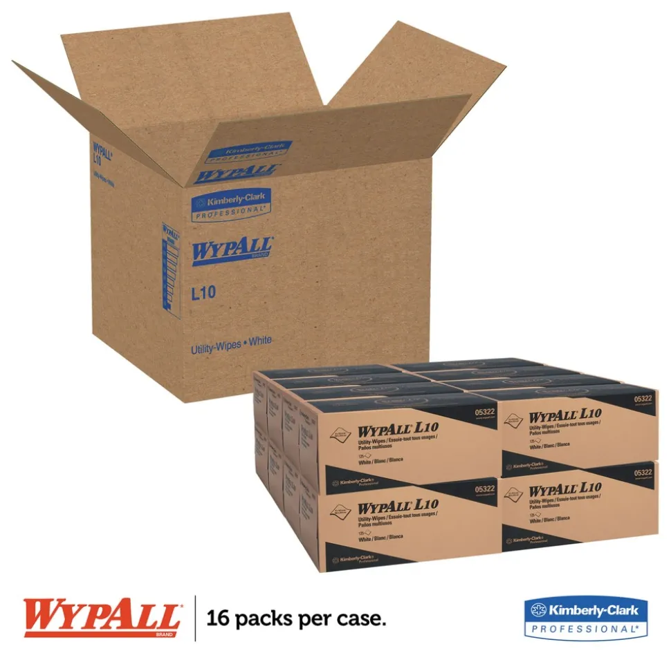 WypAll L10 12 in. x 10.25 in. POP-UP Box Towels - White (125/Box, 18 Boxes/Carton)