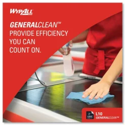 WypAll L10 9.1 in. x 10.25 in. Windshield Towels - Light Blue (224/Pack, 10 Packs/Carton)