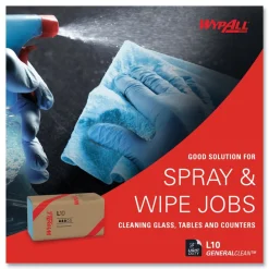 WypAll L10 9.1 in. x 10.25 in. Windshield Towels - Light Blue (224/Pack, 10 Packs/Carton)