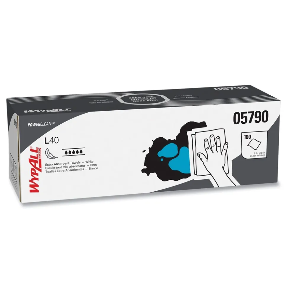 WypAll L40 POP-UP Box 16.4 in. x 9.8 in. Towels - White (100/Box, 9 Boxes/Carton)