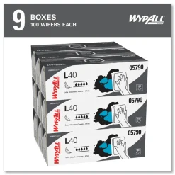 WypAll L40 POP-UP Box 16.4 in. x 9.8 in. Towels - White (100/Box, 9 Boxes/Carton)