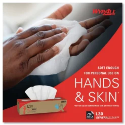 WypAll L30 POP-UP Box 16.4 in. x 9.8 in. Towels - White (100/Box, 8 Boxes/Carton)