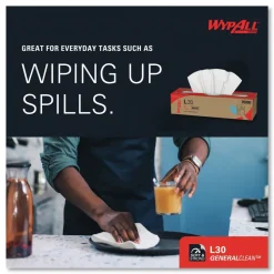 WypAll L30 POP-UP Box 16.4 in. x 9.8 in. Towels - White (100/Box, 8 Boxes/Carton)