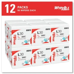WypAll L30 Quarter Fold 12.5 in. x 12 in. Towels (90/Polypack, 12 Polypacks/Carton)