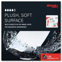 WypAll L30 Quarter Fold 12.5 in. x 12 in. Towels (90/Polypack, 12 Polypacks/Carton)