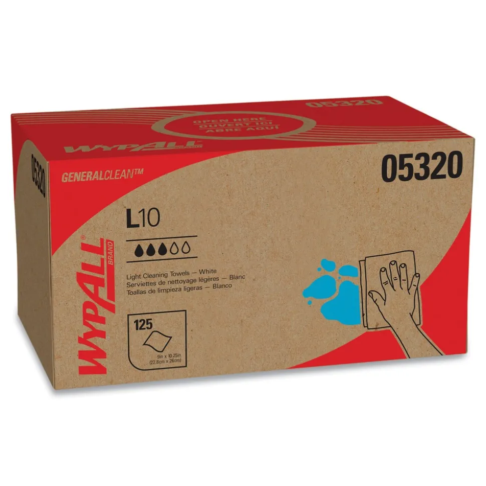 WypAll 1-Ply 9 in. x 10.5 in. L10 Towels with POP-UP Box - White (125/Box, 18 Boxes/Carton)