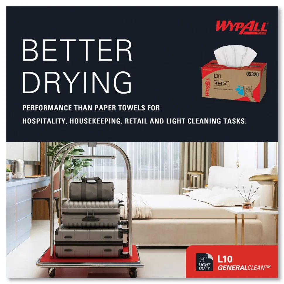 WypAll 1-Ply 9 in. x 10.5 in. L10 Towels with POP-UP Box - White (125/Box, 18 Boxes/Carton)