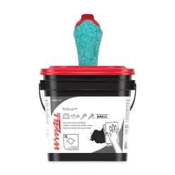 WypAll Power Clean ProScrub 9.5 in. x 12 in. Pre-Saturated Wipes - Citrus Scent, Green (75/Bucket)